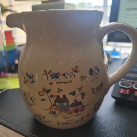 80s ** RARE ** Vintage International HEARTLAND China Stoneware Beverage Pitcher - Picture 5 of 5